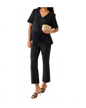 Lilly Pulitzer Jarrae High Rise Crop Flare Pants - Black