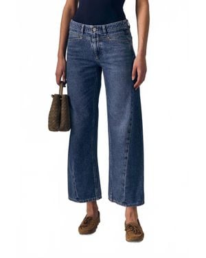 Le Jean Selena Mid Rise Crop Jeans - Blue