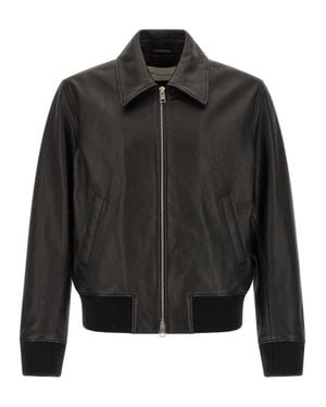 Ami Paris Lamb Leather Leather Jacket - Black