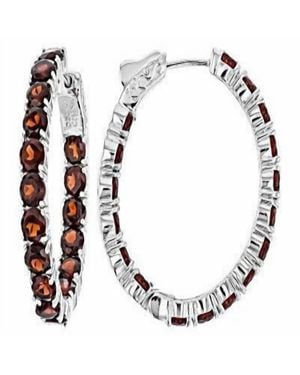 Jewelit Garnet Inside Outside Hoops - Metallic