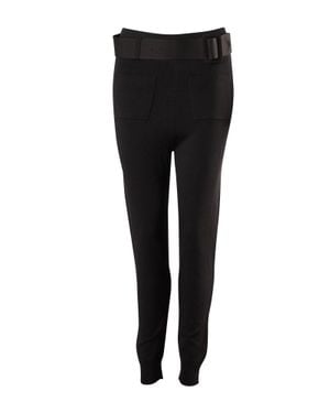 Self-Portrait Self Portrait Knitted Jogger With Large Belt - Black