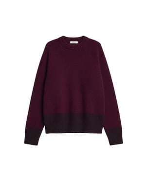 Paura Asia Virgin Wool Crewneck Sweater - Purple