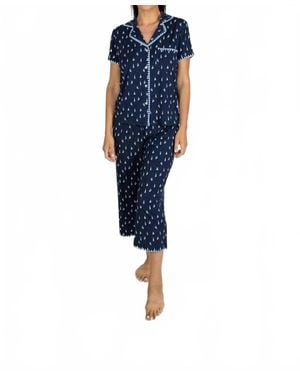 Aspen Dream Sailboat Cropped Pant Set - Blue