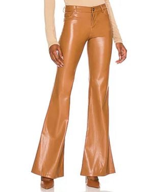 Alice + Olivia Marshall Vegan Leather Crop Bell Pant - Brown
