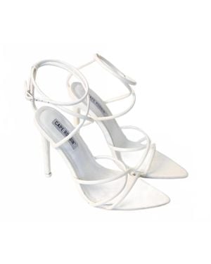 Cape Robbin Ada Strappy Pointy Toe Heels - White