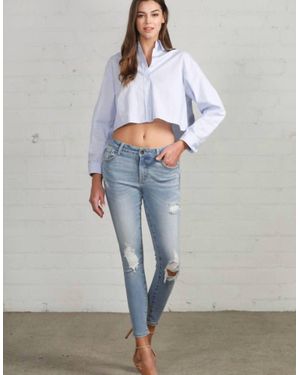 Insane Gene Mid Rise Ankle Skinny Jean - Gray