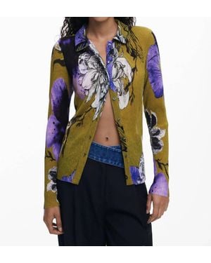 Desigual Tulleflower Lacroix Pleated Shirt - Blue