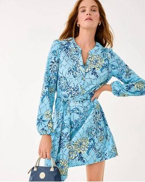 Lilly Pulitzer Upf 50+ Ensley Long Sleeve Dress - Blue