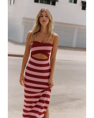 Endless Rose Cutout Knit Maxi Dress - Red