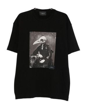 John Richmond Monochrome Graphic Print T-Shirt - Black