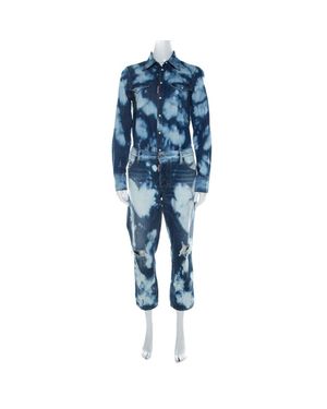 DSquared² Bleached Cotton Denim Jumspsuit - Blue
