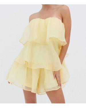 One And Only Collective Sunny Disposition Tiered Chiffon Romper - Yellow
