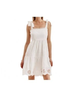 tyler boe Ivy Eyelet Skimmer Dress - White