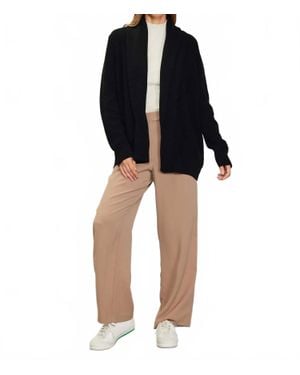 Skies Are Blue Long Sleeve Shawl Collar Cardigan - Black