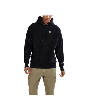 Champion C Life Reverse Weave Paint Splatter Candid Hoodie - Black