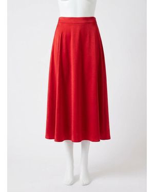 Z Supply Northpointe Satin Midi Skirt - Red