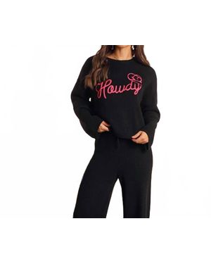 Panhandle Howdy Crewneck Sweater - Black