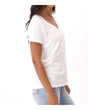 Threads For Thought Pattie Classic Jersey V Neck Organic Cotton Tee - White