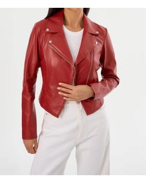 Lamarque Pascale Faux Leather Jacket - Red