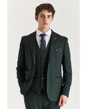 Paul Andrew Regent 3 Piece Prince Of Wales Checked Suit - Gray