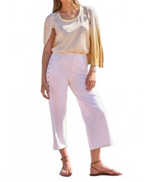 Lyssé Willa Scallop Studded Crop Denim Jeans - Red