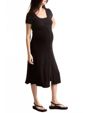 HATCH Softest Rib Nursing Tank Midi Dress - Black
