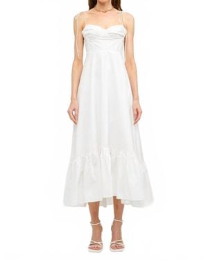 SOFIA The Label Tie Strap Midi Dress - White
