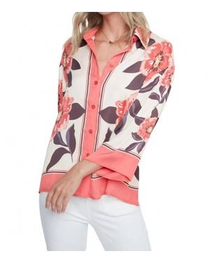Renuar Woven Quarter Sleeve Blouse - Red