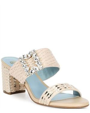 Frances Valentine Betty Raffia Heeled Sandal - Metallic