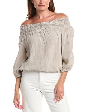 XCVI Jolia Gauze Top - Gray