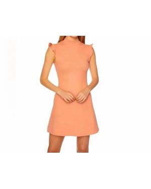Susana Monaco Ruffle Detail Mock Neck Mini Dress - Black