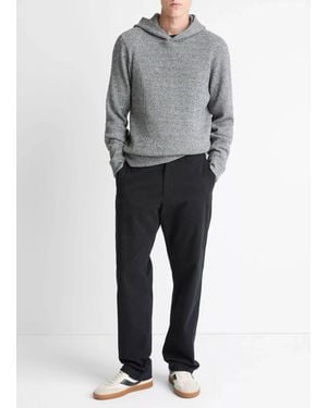 Vince Brushed Waffle Long Sleeve Hoodie - Gray