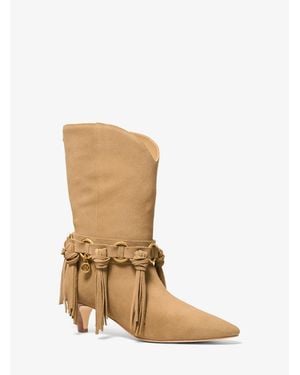Michael Kors Daniela Fringe Suede Boot - Natural