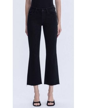 LOVERVET Mid Rise Raw Hem Bootcut Jean - Blue