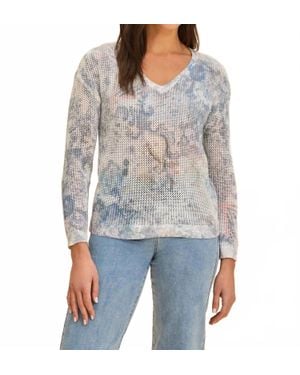 Fdj Mesh Vneck Top - Gray