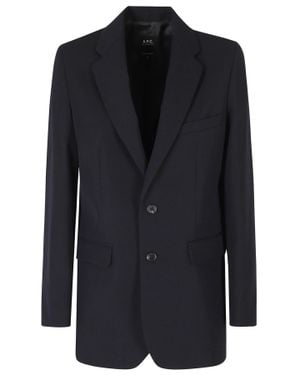 A.P.C. Dark Annie Flap Pockets Cotton-Blend Blazer - Black