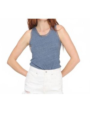 Project Social T Misty Mesh Trim Tank Top - Blue