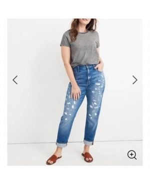 Madewell High Rise Slim Boyfriend Fit Paint Jeans - Blue