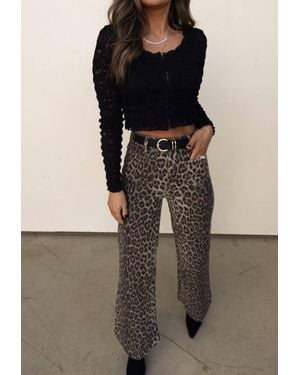 Edit by Nine Smocked Lace Square Neck Top - Brown