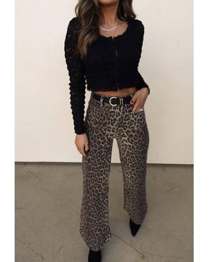 Edit by Nine Smocked Lace Square Neck Top - Brown