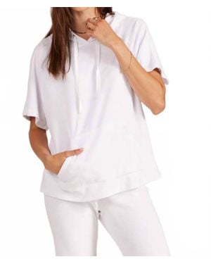 Bobi Short Sleeve Terry Hoodie - White