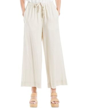 Max Studio Drawstring Crop Linen-Blend Pant - White