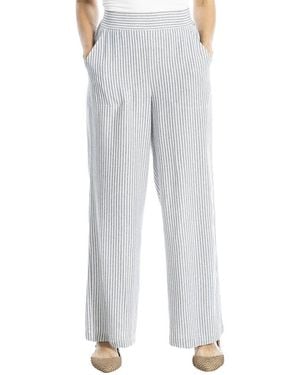 Max Studio Striped Wide Leg Pant - Gray