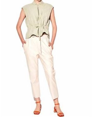 DELUC Vegan Leather Fleetwood Pants - Natural