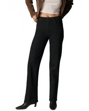 Mother Kick It Mid-Rise Straight-Leg Jeans - Black