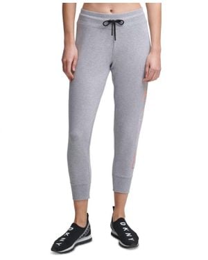 DKNY Sport Ombre Logo Cropped Jogger Pants - Blue