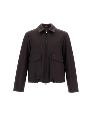 Barena Magan Zipped Melton Wool-Blend Blouson Jacket - Black