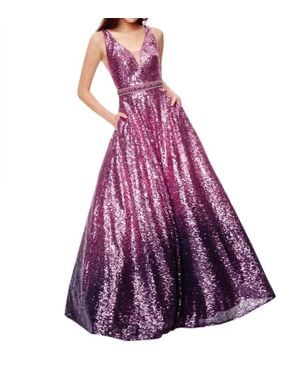 Clarisse Sequin Ball Gown - Purple
