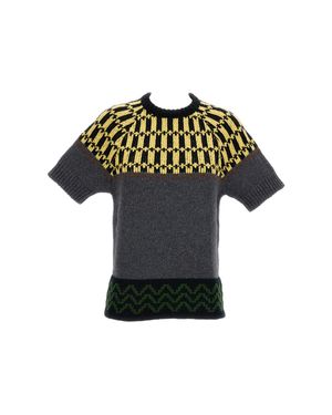 Marni Jacquard Wool-Cashmere Blend Top - Green