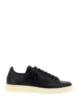 Tom Ford Crocodile Print Sneakers - Black